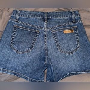 “Joes” brand denim shorts. Worn once, excellent condition. Size 25